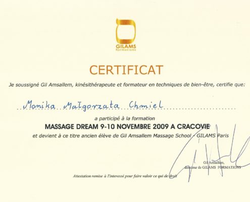 Gil Amsallem massage school Bydgoszcz Salon Kosmetyczny Monika Sulecka Calm Kosmetyka