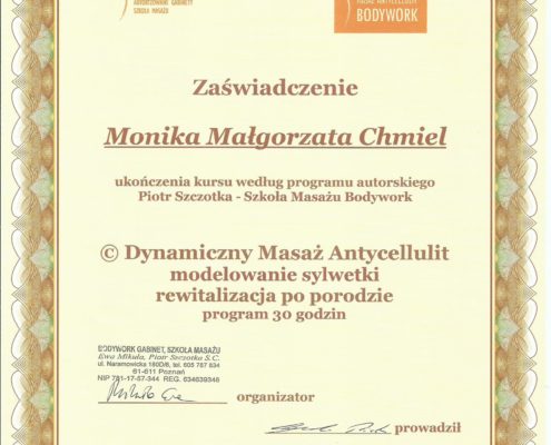 masaż antycellulitowy modelowanie sylwetki Bydgoszcz Salon Kosmetyczny Monika Sulecka Calm Kosmetyka